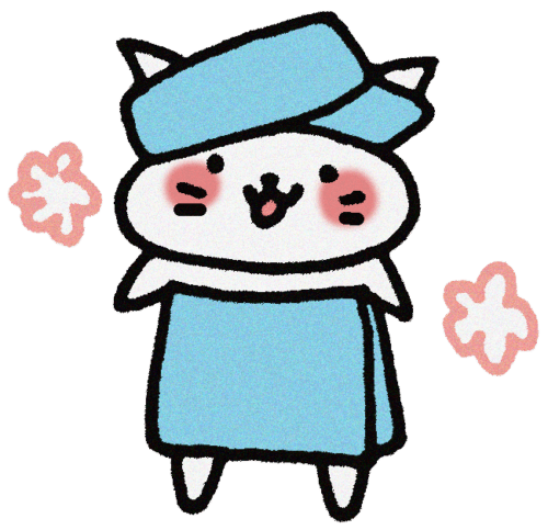 お風呂あがりのねこのイラスト