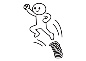 上にジャンプする人のいらすと