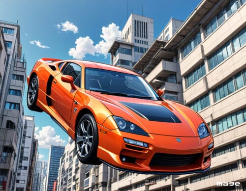 ジャンプする車