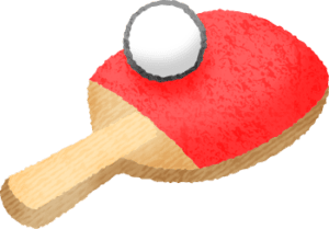 卓球ラケットとボール