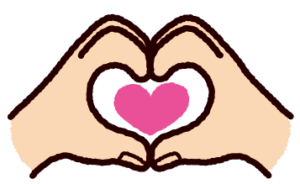 手でハートのイラスト