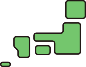 簡略化（デフォルメ）した日本の地図